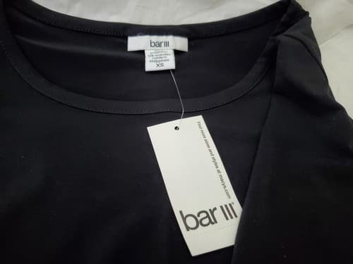 Lot X 2 Bar III Womens Long Sleeve Round Neck Black/Gray Long Wrap Dress Size XS - Thumbnail 4