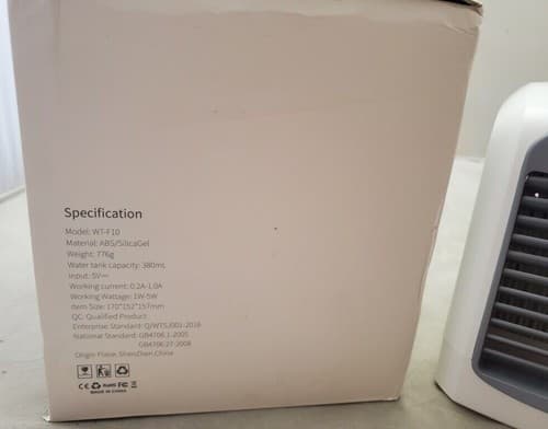 Air Cooler Fan WT-F10 Portable European Style Water-Cooled Fan (Grey/White) - Thumbnail 2