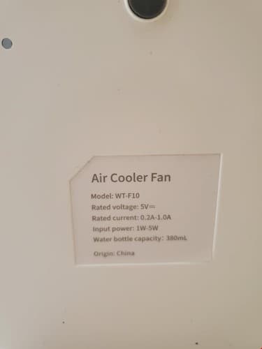 Air Cooler Fan WT-F10 Portable European Style Water-Cooled Fan (Grey/White) - Thumbnail 7