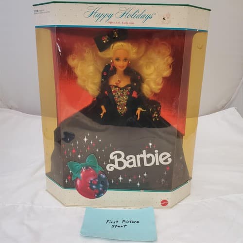 Barbie 1991 - Happy Holidays Barbie Doll - Holiday Treasure in Velvet & Jewel - Image 1