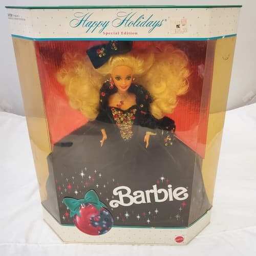 Barbie 1991 - Happy Holidays Barbie Doll - Holiday Treasure in Velvet & Jewel - Thumbnail 3