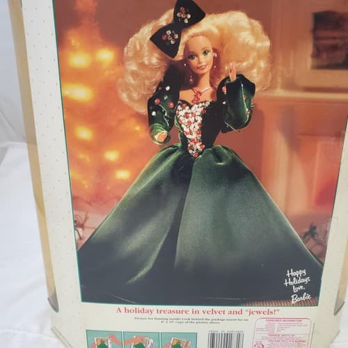 Barbie 1991 - Happy Holidays Barbie Doll - Holiday Treasure in Velvet & Jewel - Thumbnail 7