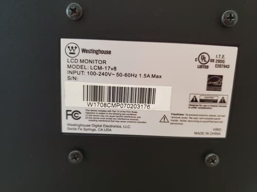 Westinghouse LCM-17V8 LCD Display Black Color Computer Monitor - Thumbnail 4