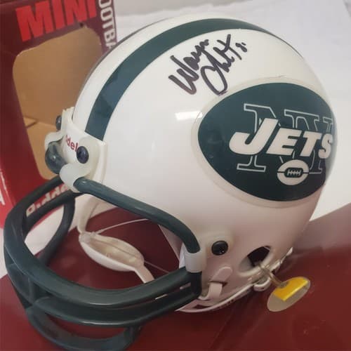 New York Jets Wayne Chrebet #80 Autographed Riddell Mini Football Helmet - Thumbnail 6