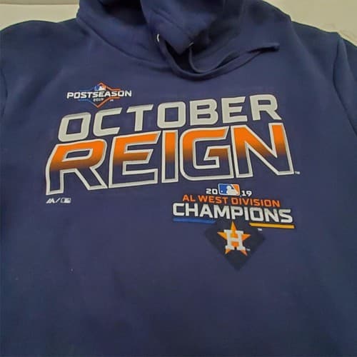 Fanatics Branded Postseason 2019 AL West Division Champions Hoodie Hooded 2XL - Thumbnail 4