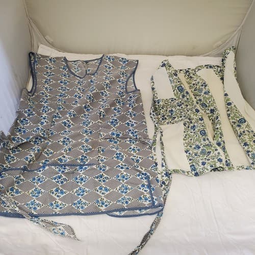 Vintage Lot of 2 Floral Flower Aprons - Image 1