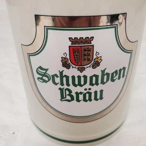 German Schwaben Brau Stoneware Beer Mug Stein - Thumbnail 2