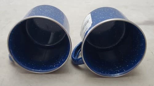 Two GSI Outdoor Blue Enamelware Coffee Beverage Cups Mug Camping Hunting Fishing - Thumbnail 3
