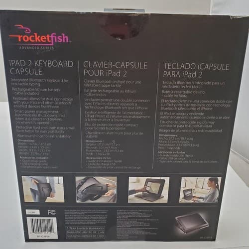 Rocketfish RF-iCAP14 iPad 2/iPad (3rd Gen) Bluetooth Keyboard Hard Shell Capsule - Thumbnail 4