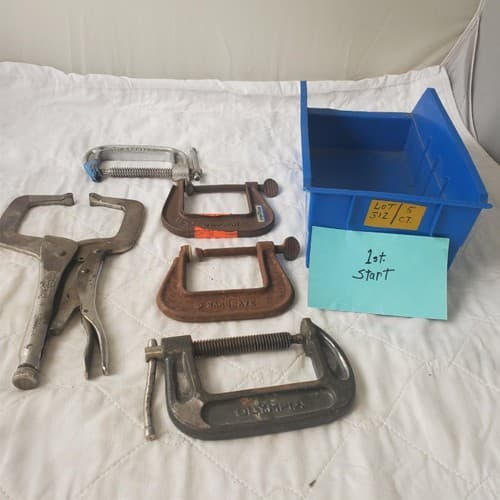 Lot of 5 Vintage C Type Iron Clamps LOT 312 - Image 1