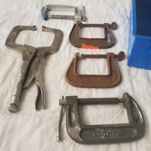 Lot of 5 Vintage C Type Iron Clamps LOT 312 - Thumbnail 5