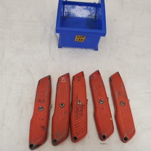 Lot of 5 Stanley Regular Duty Safety Carton Box Knife LOT-133 - Thumbnail 4