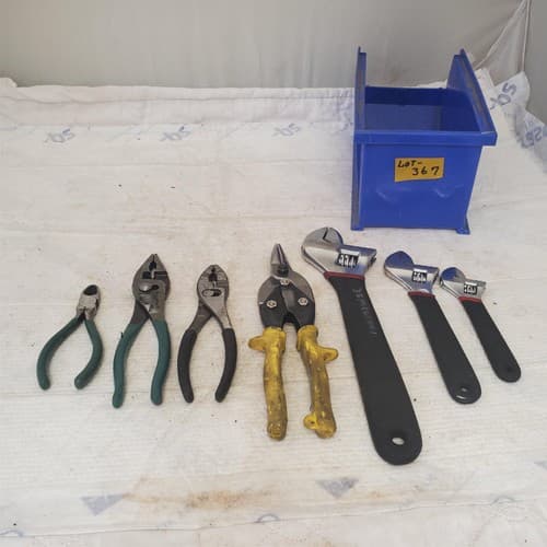 Lot of Assorted Adjustable Wrench and Pliers LOT 367 - Image 1