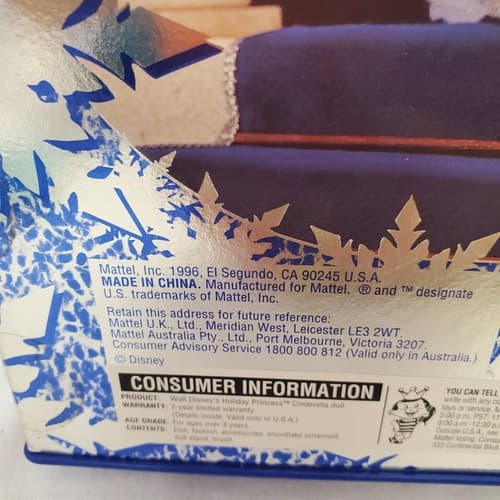 Barbie 1996 - Walt Disney's Cinderella - Holiday Princess First Series - Thumbnail 6