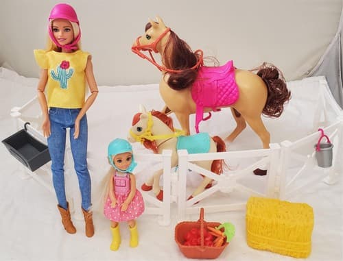 Mattel Barbie Hugs 'n Horses Barbie and Chelsea Blonde Playset #2 Tub - Thumbnail 10