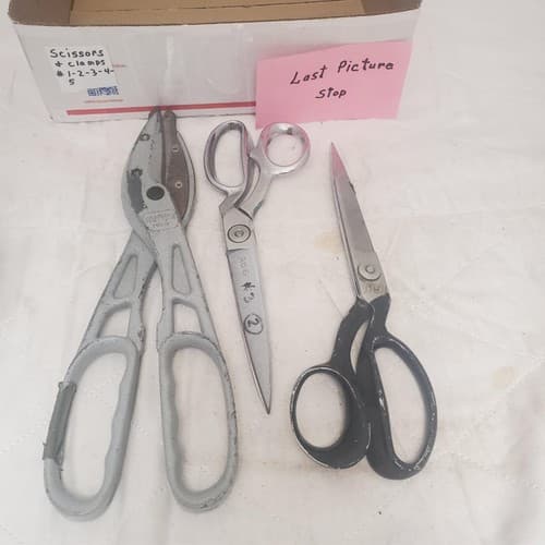 Lot of 3 Straight Cut Tinner Snips Pinking Shears Scissors #5 - Thumbnail 5