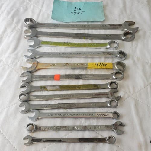 12 Pcs 12 Point SAE Combination Wrench Set - Lot 412 - Image 1