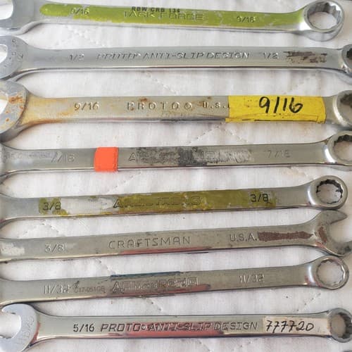 12 Pcs 12 Point SAE Combination Wrench Set - Lot 412 - Thumbnail 6