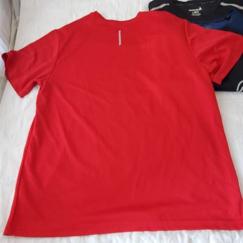 Lot of 4 Size L Rebook, Russell & Other Brand Dry Fit Short Sleeve Shirt Mens - Thumbnail 7