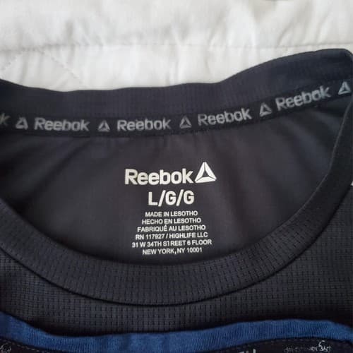 Lot of 4 Size L Rebook, Russell & Other Brand Dry Fit Short Sleeve Shirt Mens - Thumbnail 11