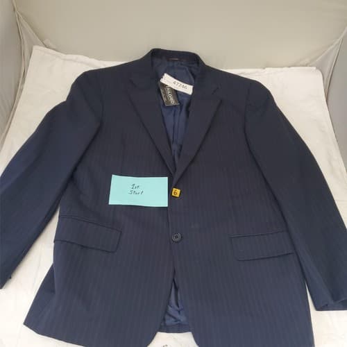 HICKEY FREEMAN 100% Wool Blue Striped Blazer Suit Jacket Sport Coat YB003 40R - Image 1