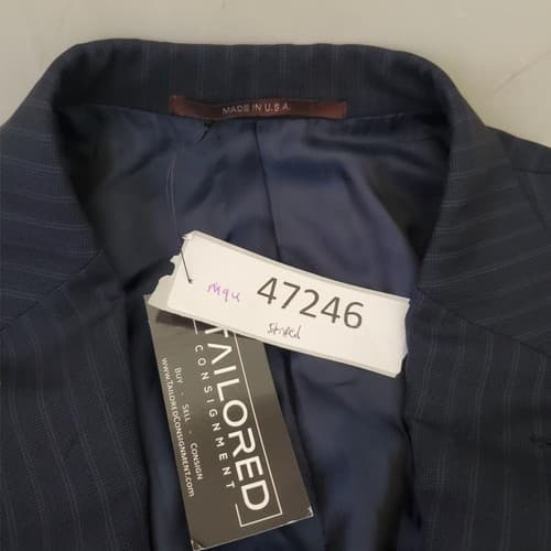 HICKEY FREEMAN 100% Wool Blue Striped Blazer Suit Jacket Sport Coat YB003 40R - Thumbnail 5