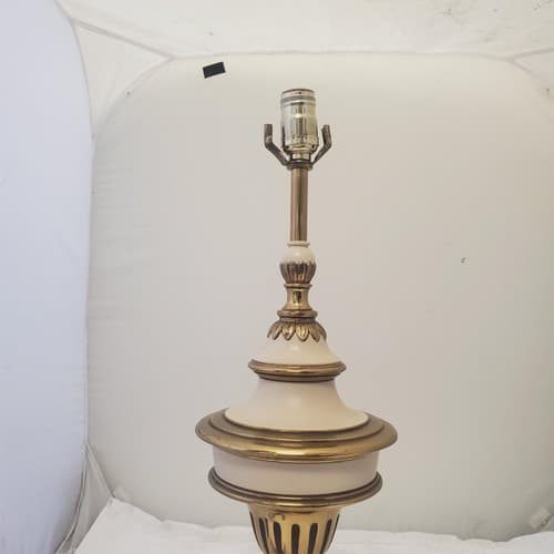 Vintage Stiffel Solid Brass Urn Trophy Ivory Enamel Lamp K - Thumbnail 8