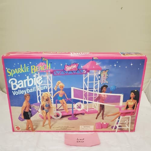 Barbie Sparkle Beach Volleyball Fun Play Set Mattel Arcotoys 1995 - Thumbnail 7