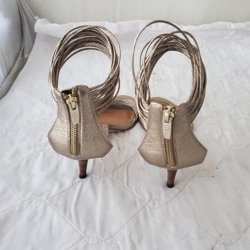 Coach Manya Size 8.5B Kitten Heel Super Soft Metallic In Napa Leather Light Gold - Thumbnail 6
