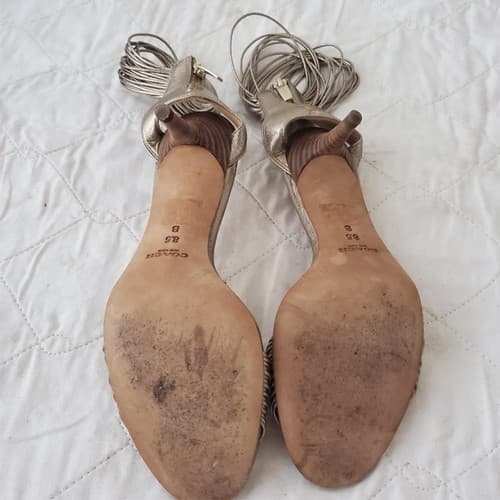 Coach Manya Size 8.5B Kitten Heel Super Soft Metallic In Napa Leather Light Gold - Thumbnail 8