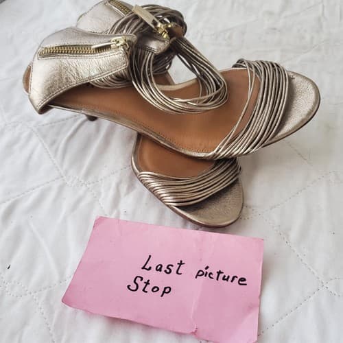 Coach Manya Size 8.5B Kitten Heel Super Soft Metallic In Napa Leather Light Gold - Thumbnail 11