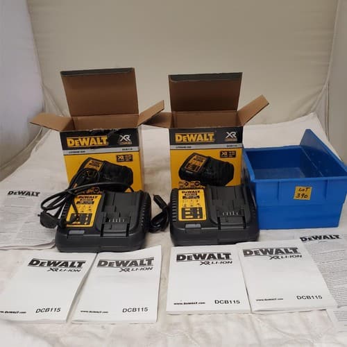 Lot of DEWALT DCB115 12-Volt to 20-Volt Lithium-Ion Battery Charger LOT 390 - Image 1