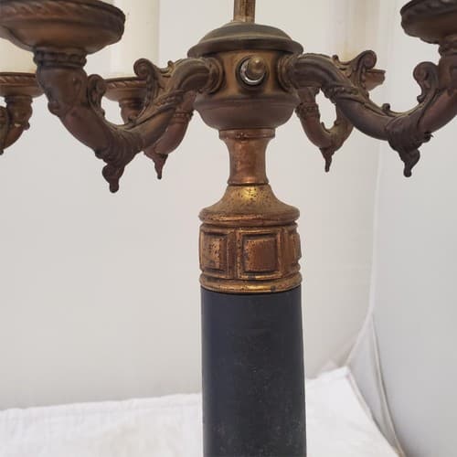 Lot of 2 Vintage Brass Candelabra Table Lamps A13 - Thumbnail 4