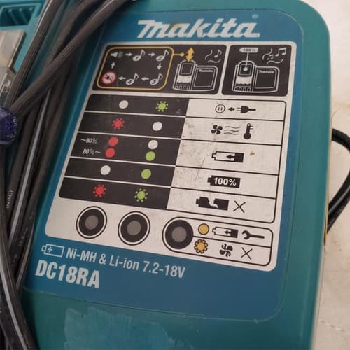 MAKITA DC18RC 7.2V 14.4V 18V Battery Rapid Charger LOT 616 - Thumbnail 6