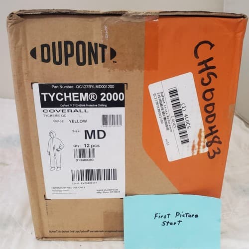 Lot of 12 DuPont Tychem 2000 QC127S Disposable Chemical Resistant Coverall #1 - Image 1
