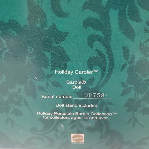 Barbie 1996 - Holiday Caroler Doll - Porcelain Barbie Collection - Thumbnail 5