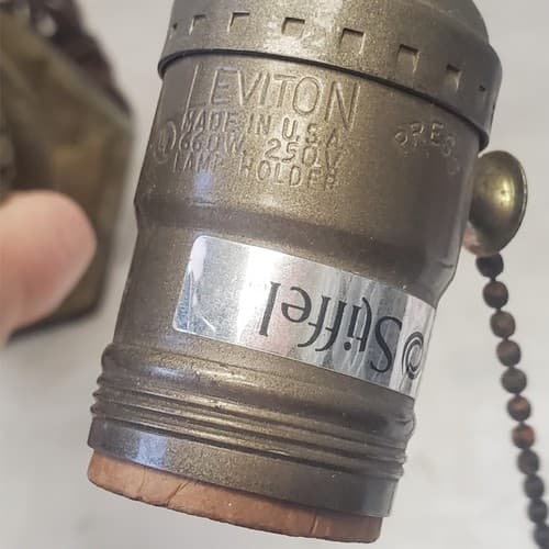 Vintage Brass Double Socket Stiffel Portable Table Lamp C - Thumbnail 9