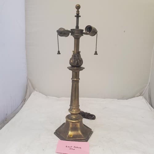 Vintage Brass Double Socket Stiffel Portable Table Lamp C - Thumbnail 10