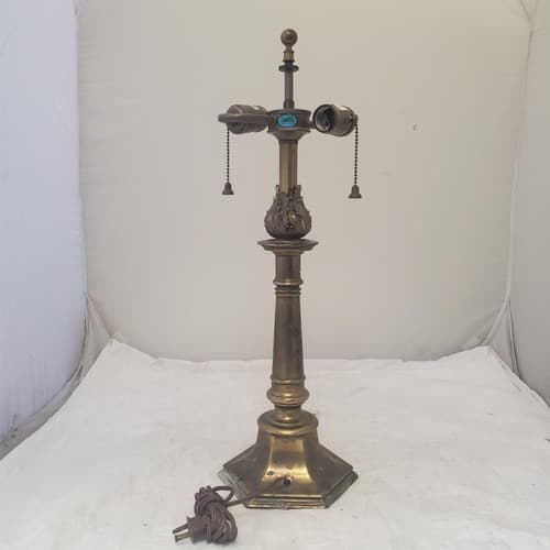 Vintage Brass Double Socket Stiffel Portable Table Lamp C - Thumbnail 8
