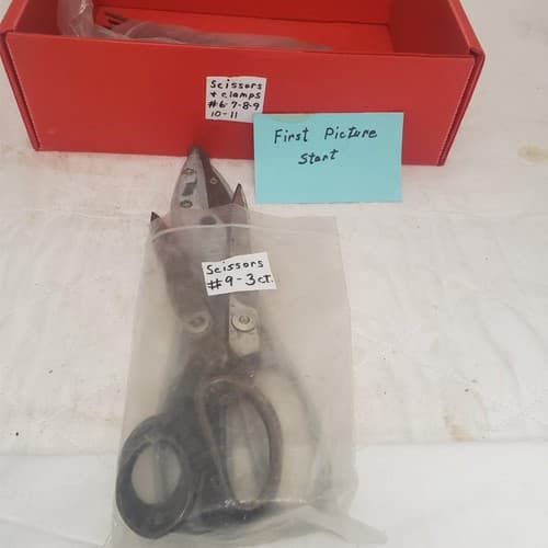 Lot of 3 Straight Cut Tinner Snips and Pinking Shears Scissors #9 - Thumbnail 2