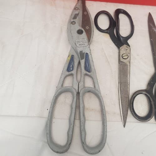 Lot of 3 Straight Cut Tinner Snips and Pinking Shears Scissors #9 - Thumbnail 4