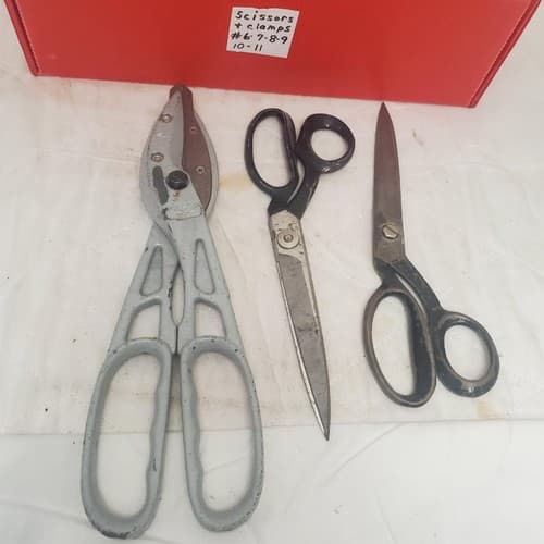 Lot of 3 Straight Cut Tinner Snips and Pinking Shears Scissors #9 - Thumbnail 6