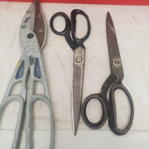 Lot of 3 Straight Cut Tinner Snips and Pinking Shears Scissors #9 - Thumbnail 5