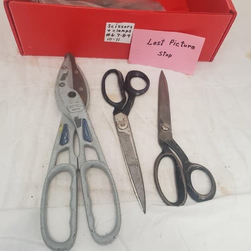 Lot of 3 Straight Cut Tinner Snips and Pinking Shears Scissors #9 - Thumbnail 8