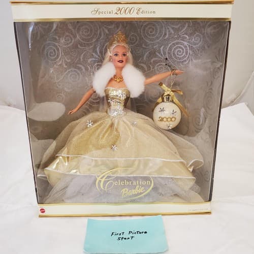 Barbie 2000 - Special Edition Celebration Barbie Doll Gold Dress Mattel - Image 1