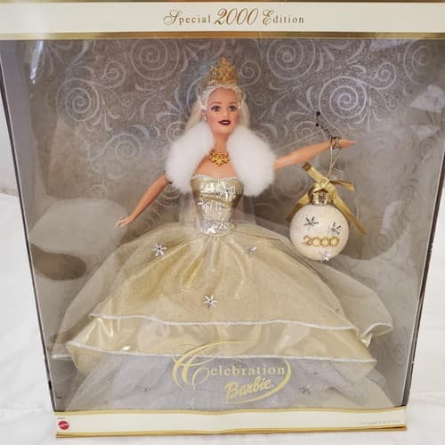 Barbie 2000 - Special Edition Celebration Barbie Doll Gold Dress Mattel - Thumbnail 3