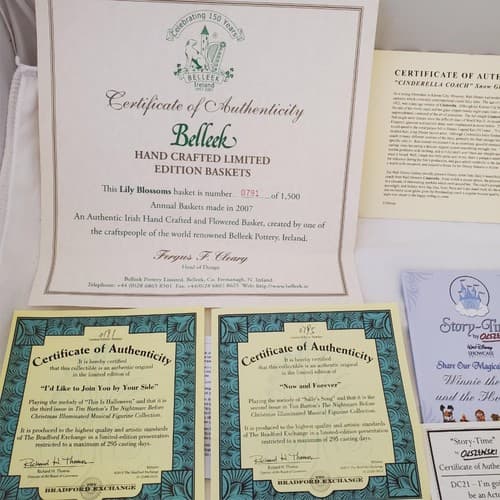 Large Lot of Disney Peanuts Certificate of Authenticity COA Paperwork - Thumbnail 2