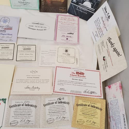 Large Lot of Disney Peanuts Certificate of Authenticity COA Paperwork - Thumbnail 5