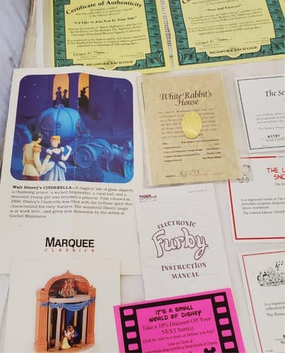 Large Lot of Disney Peanuts Certificate of Authenticity COA Paperwork - Thumbnail 8