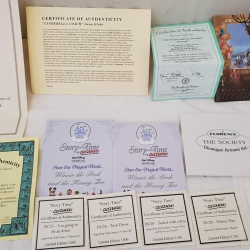 Large Lot of Disney Peanuts Certificate of Authenticity COA Paperwork - Thumbnail 3
